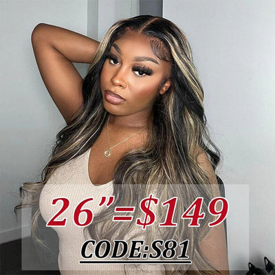 Blonde Highlight 8*5 Pre Cut HD Lace Closure Wigs #P1B/27 Color Glueless Put On And Go Wig