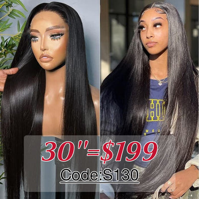 30inch Long 13x4 HD Lace Frontal Wigs Pre-plucked Natural Hairline Breathable Glueless Human Hair Wig