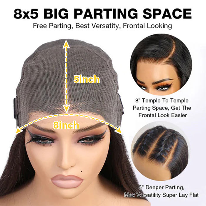 8×5 Pre Cut Lace Wig | HD Lace Glueless Human Hair Closure Wig ...