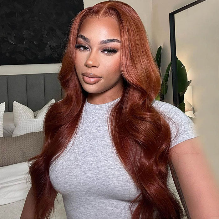 20"=$119 Subella 8x5 HD Lace Put On And Go Glueless Wigs Reddish Brown Body Wave Pre-Cut Lace Wigs