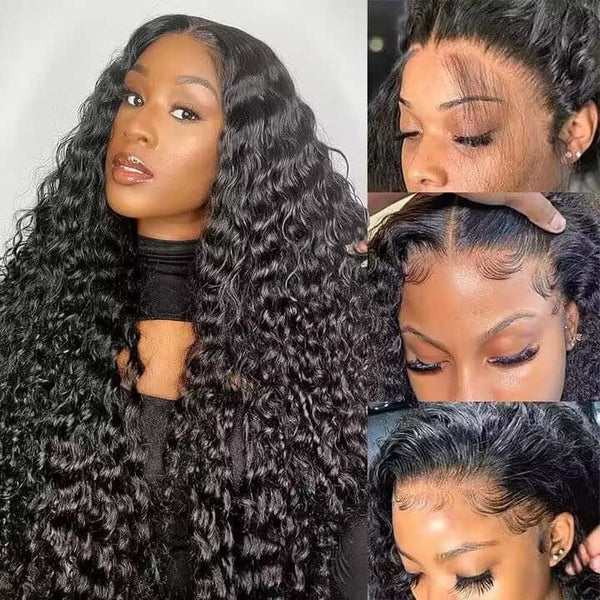 [24”=$169] 13x6 Full HD Lace Glueless Wig Curly/Straight/Body Wave Human Hair Wigs with Drawstring Cap Special Offer