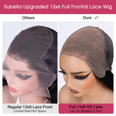 Ash Blonde Curtain Bangs Straight Glueless HD Lace Front Wig P18/613 Blonde Highlights Wig