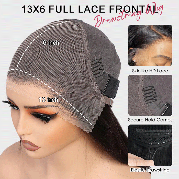 Braided Glueless Wig Drawstring Cap 13x6 HD Lace Front  display picture 3
