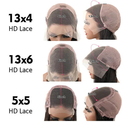 4C Hairline Wig Deep Wave Invisible Lace Front Wigs Top Grade Human Hair With Curly Edges