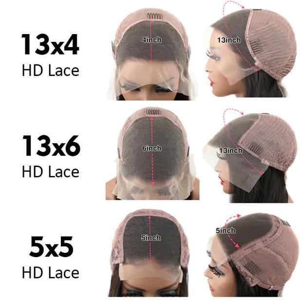 4C Hairline Wig Deep Wave Invisible Lace Front Wigs Top Grade Human Hair With Curly Edges