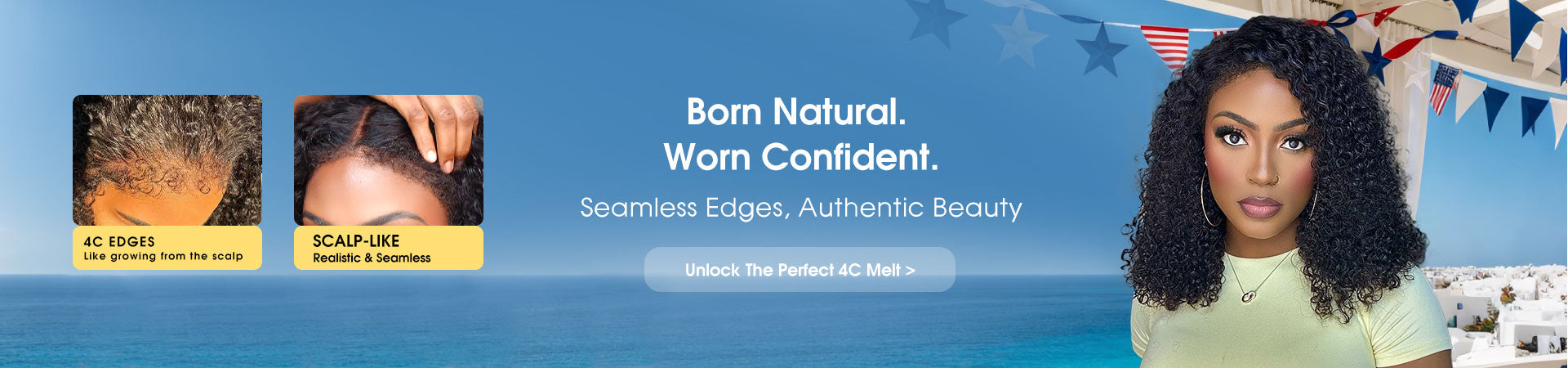 Born Natural Worn Confident 4C Edges Wig