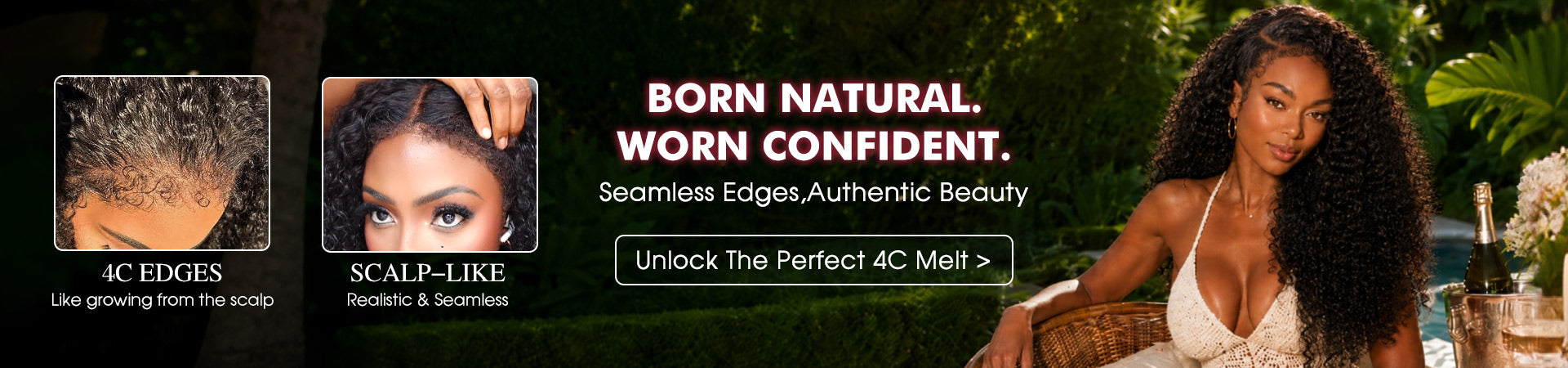 Born Natural Worn Confident 4C Edges Wig