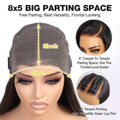 613 Blonde Straight & Body Wave Glueless Wig 8x5 Pre Cut Lace Put On Go Human Hair Wigs