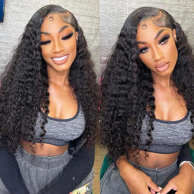 [2Wigs 220%] Left C Part Glueless Wig Wave Wave & Loose Body Wave 8x5 Big Parting HD Lace Wig Flash Sale