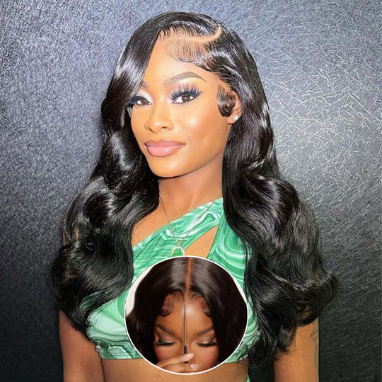 [2Wigs 220%] Left C Part Glueless Wig Wave Wave & Loose Body Wave 8x5 Big Parting HD Lace Wig Flash Sale