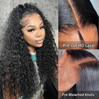 [2Wigs 220%] Left C Part Glueless Wig Wave Wave & Loose Body Wave 8x5 Big Parting HD Lace Wig Flash Sale