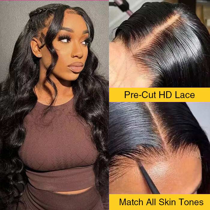 [2Wigs 220%] Highlight Blonde Curly Pre Cut HD Lace Wig + Body Wave Ready Go Glueless Wig Flash Sale