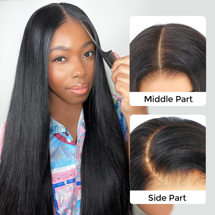 2Wigs $189 | Glueless Straight Human Hair Wig + Chocolate Brown Body Wave Wear Go Wig Flash Sale