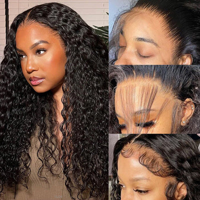 2Wigs $189 | Water Wave Glueless Lace Wig + Highlight Blonde Body Wave Wig With Bangs Flash Sale