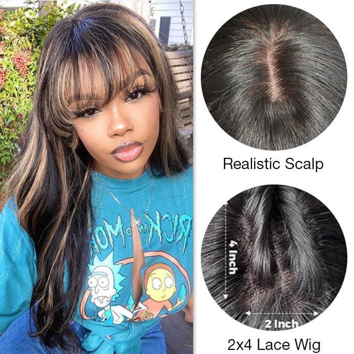 2Wigs $189 | Water Wave Glueless Lace Wig + Highlight Blonde Body Wave Wig With Bangs Flash Sale