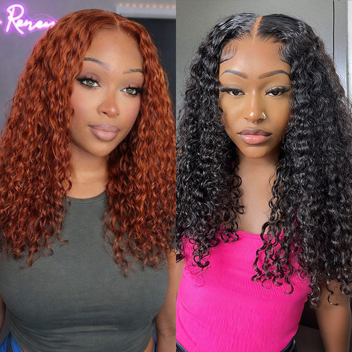 2Wigs $189 | Reddish Brown Curly Glueless Wig + Natural Color 8x5 Pre Cut Lace Curly Wig Special Offer