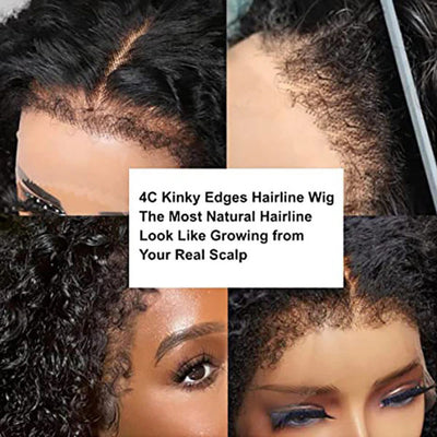 [2Wigs 220%] Pre Bleached Pre Cut HD Lace Wig 4C Edges Curly Wig + Curtain Bangs Body Wave Wig Flash Sale