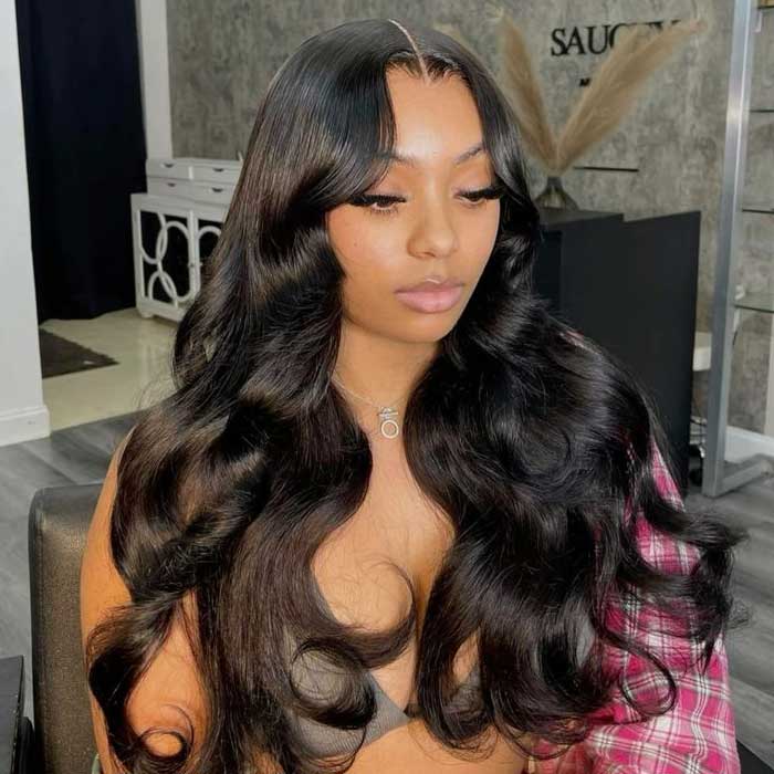 [2Wigs 220%] Glueless Curtain Bangs Straight & Body Wave Wig Human Hair Wear Go Wig Flash Sale