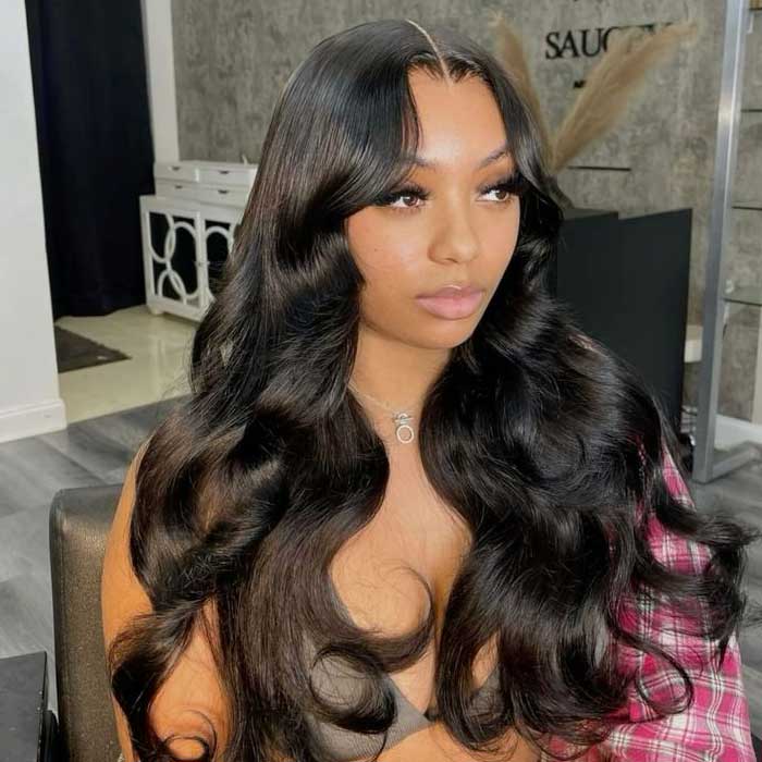 [2Wigs 220%] Glueless Curtain Bangs Straight & Body Wave Wig Human Hair Wear Go Wig Flash Sale