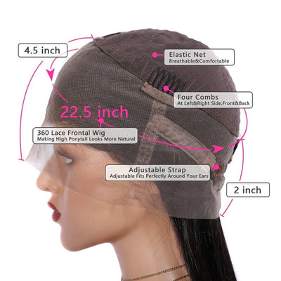 Subella Breathable 360 HD Transparent Lace Wig Pre Plucked Body Wave Human Hair Wig Natural Hairline