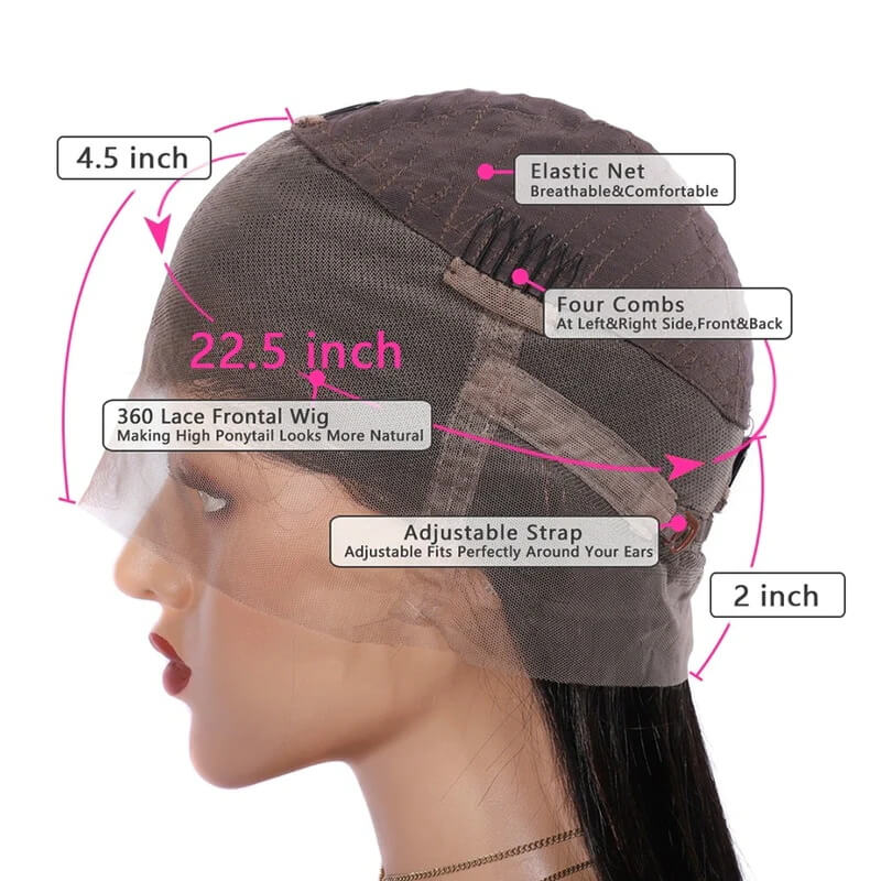 Subella Breathable 360 HD Transparent Lace Wig Pre Plucked Body Wave Human Hair Wig Natural Hairline