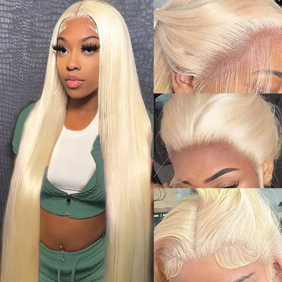 613 Blonde Straight & Body Wave Glueless Wig 8x5 Pre Cut Lace Put On Go Human Hair Wigs