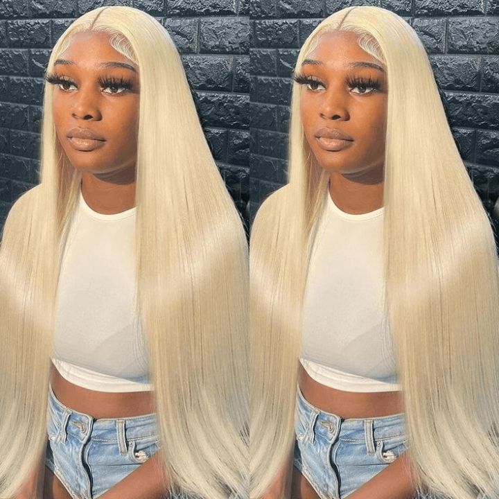 613 Blonde Straight & Body Wave Glueless Wig 8x5 Pre Cut Lace Put On Go Human Hair Wigs