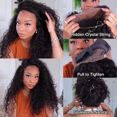 Put On & Go Upgraded Hidden Strap Snug Fit 360 Lace Frontal Wig Glueless Human Hair Wigs Flash Sale