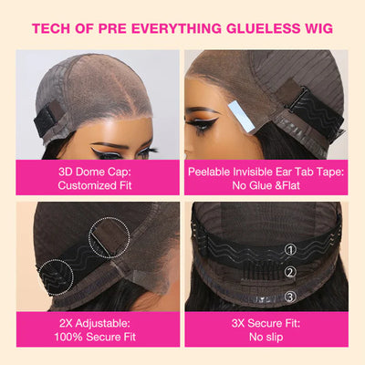 Upgrade Put On And Go 8×5/13x4 Glueless Lace Wig Pre-cut Lace Body Wave HD Lace Closure Wig Beginnger Friendly