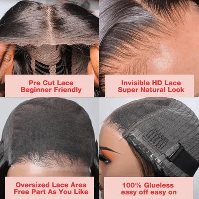 8*5 Pre Cut HD Lace Closure Wigs Kinky Curly Glueless Put On And Go Wig Pre Bleached Knots