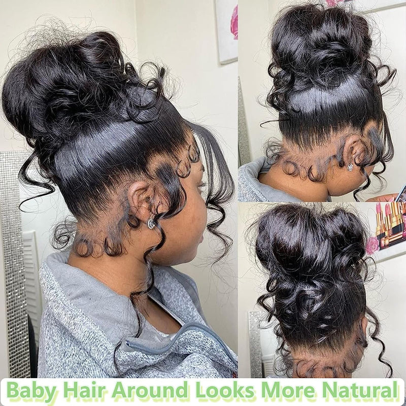 Subella Breathable 360 HD Transparent Lace Wig Pre Plucked Body Wave Human Hair Wig Natural Hairline