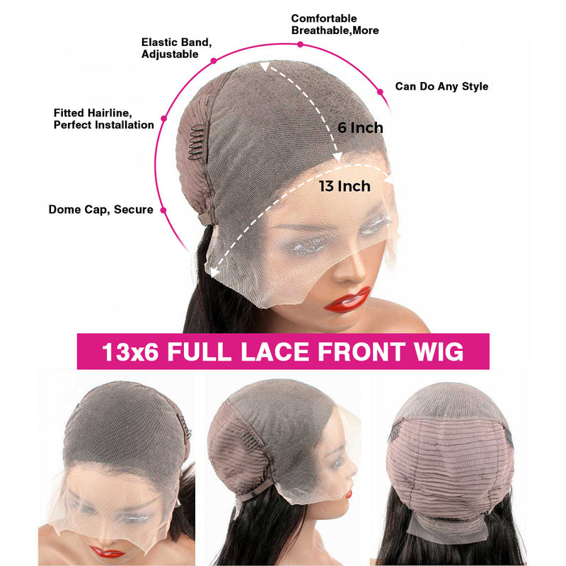 Subella Blonde Highlights HD Lace Front Wigs Body Wave Glueless Wigs Black Wig with 