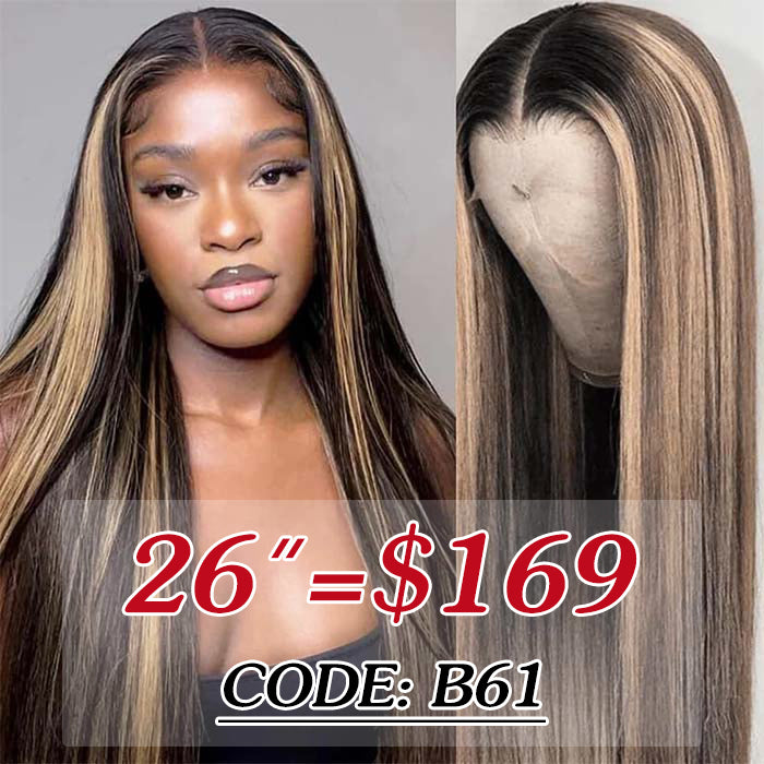 Blonde Highlight 8*5 Pre Cut HD Lace Closure Wigs 