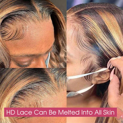 [BOGO] Body Wave Balayage Highlights Wig P4/27 Mix Color 13x4 HD Lace Front Human Hair Wigs Special Offer