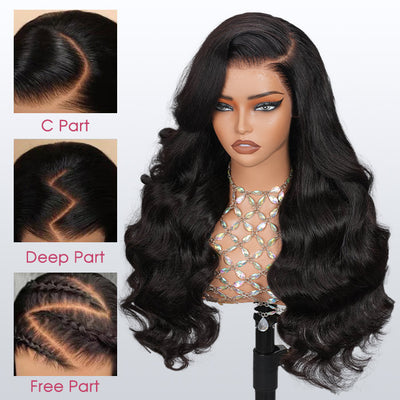 Glueless Ocean Wave Human Hair HD Lace Wig Bleached Knots Middle/Side Part 8x5 Pre Cut Lace Ready To Go Wig Special Offer