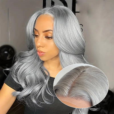 [$299 = 2 Wigs] Grey Body Wave 13x4 Lace Front Wig & P4/27 Highlight Blonde Brown Curly Wig