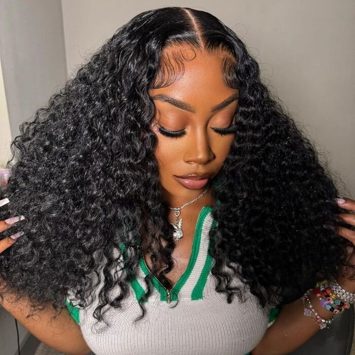Ptrd Cut Jerry Curly Human Hair Glueless Wig Pre Bleached Pre Plucked Pre Cut H ...