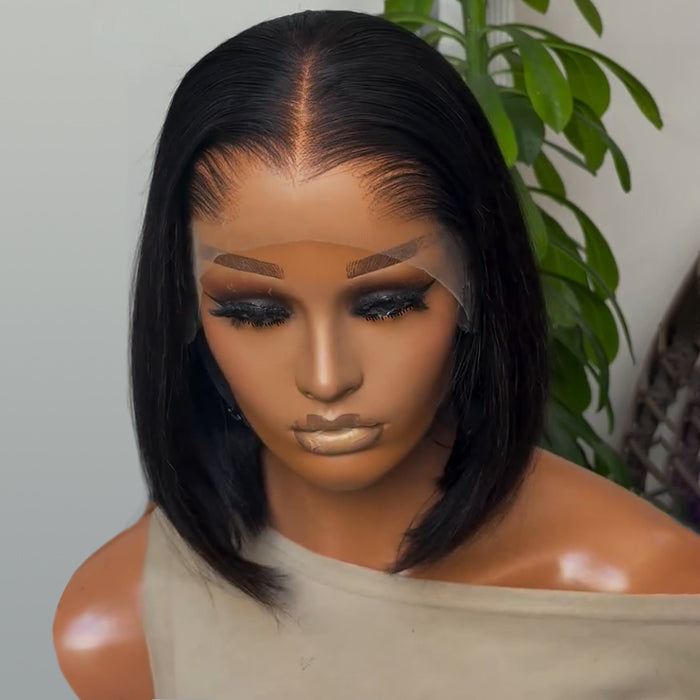 Lagos Hairline Straight BOB Wig Density Flawless M-Shaped 13x4/13x6 HD Lace Front 4C Edges Glueless Wig