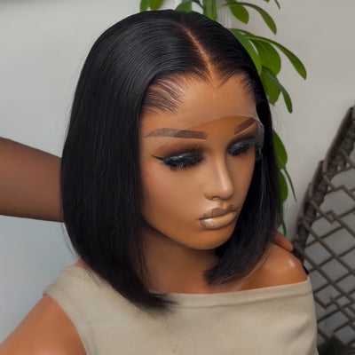 Lagos Hairline Straight BOB Wig Density Flawless M-Shaped 13x4/13x6 HD Lace Front 4C Edges Glueless Wig