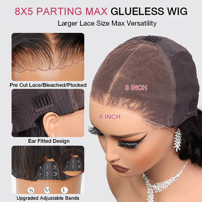 Glueless 4C Edges Curly Wig Reddish Brown Auburn Color Human Hair HD Lace Wig Kinky Edges Natural Hairline