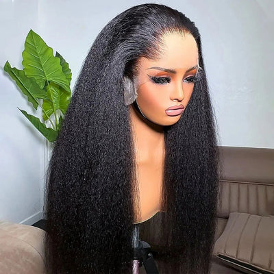 Preshaped M Lagos Hairline Kinky Straight Wig Widows Peak 13x4/13x6 Skin Melt Glueless Wig