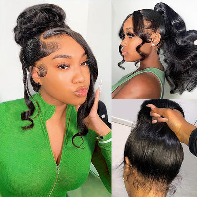 Put On & Go Upgraded Hidden Strap Snug Fit 360 Lace Frontal Wig Glueless Human Hair Wigs Flash Sale