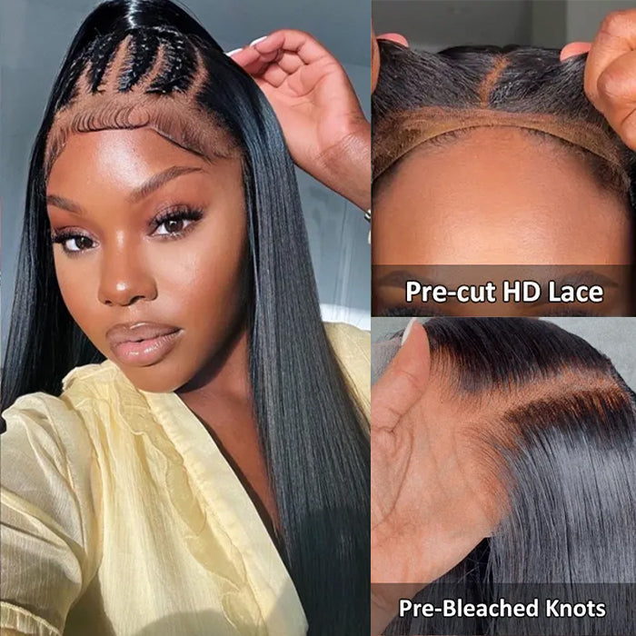 Put On & Go Upgraded Hidden Strap Snug Fit 360 Lace Frontal Wig Glueless Human Hair Wigs Flash Sale