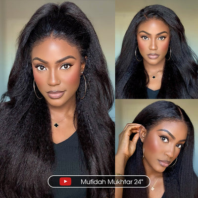 4C Edges | Kinky Straight  Wigs With Kinky Edges 13x4 HD Lace Front Wigs