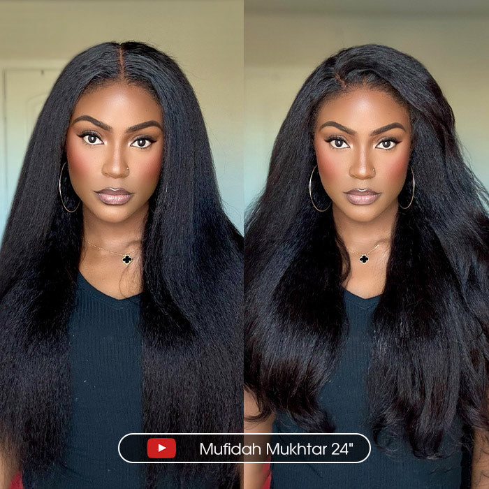 4C Edges | Kinky Straight  Wigs With Kinky Edges 13x4 HD Lace Front Wigs