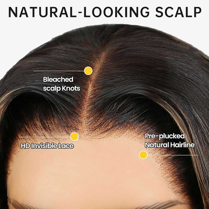 Chocolate Brown Glueless Straight Layered Cut 13x4/13x6 Lace Front Human Hair Wigs High Density