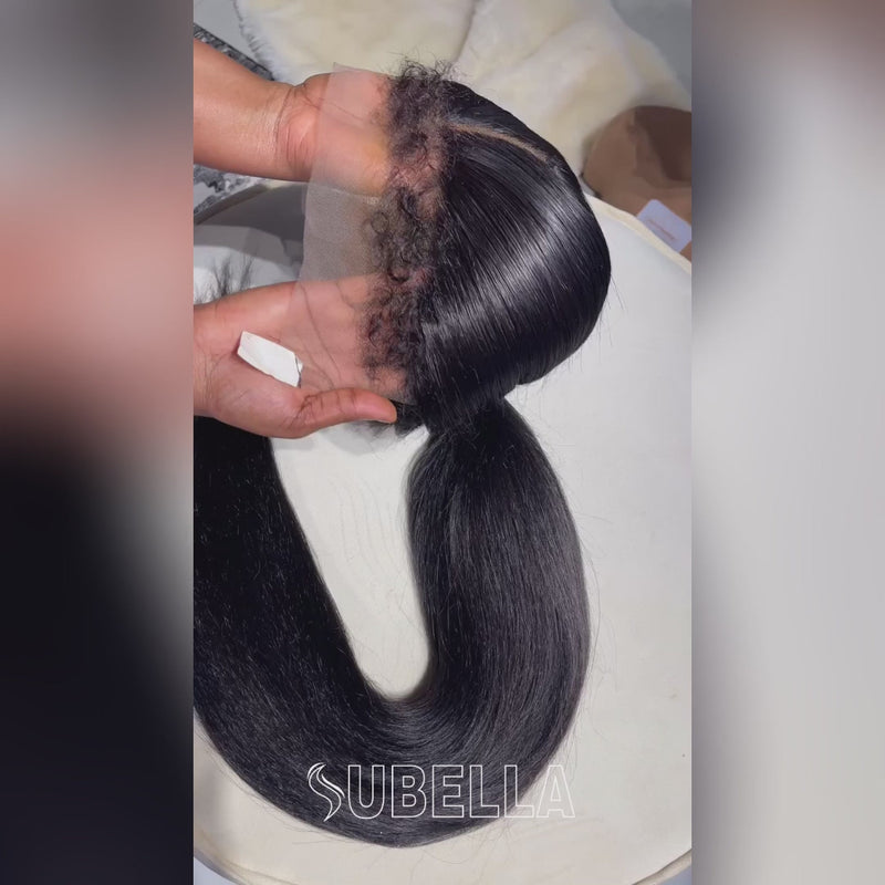 Type 4C Edges Hairline Wigs Curly Baby Hair 13X4 HD Lace Front Human Hair Wigs Straight Hair Wigs
