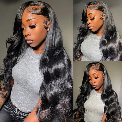 Glueless Ocean Wave Human Hair HD Lace Wig Bleached Knots Middle/Side Part 8x5 Pre Cut Lace Ready To Go Wig Special Offer