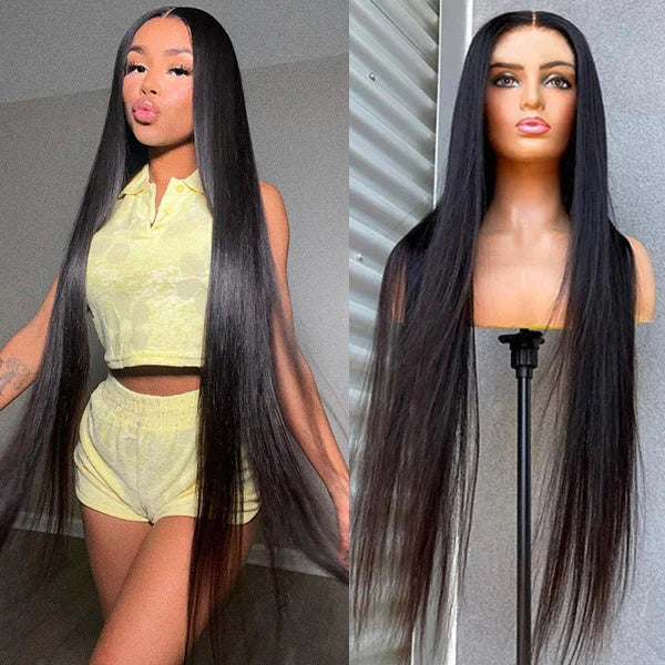 Air Wig Breathable Cap Pre Cut 4X4 HD Lace Closure Wigs Straight Human Hair Wigs