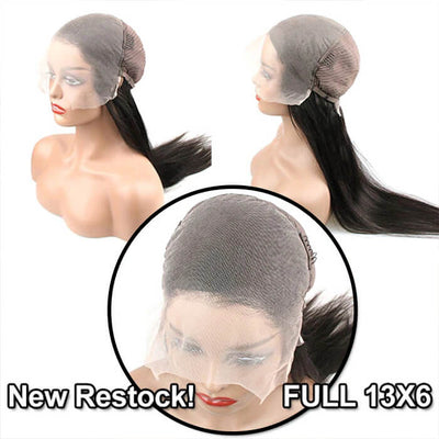 13x6 HD Full Lace Frontal Wigs Invisible HD Lace Kinky Straight Front Wigs Pre Bleached Knots Plucked Hairline